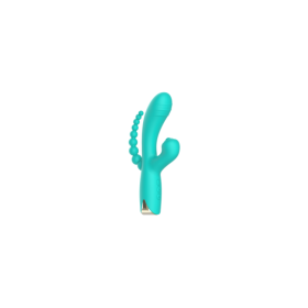 Vibromasseur triple stimulation USB turquoise Snappy Bunny 